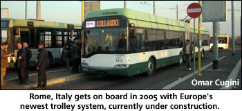 New Trolleybus in Rome, Italy